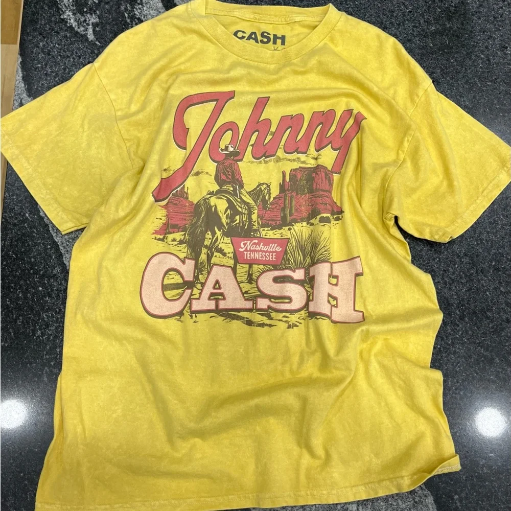 Ash Yellow Johnny Cash Graphic Tee - Picture 1 of 3